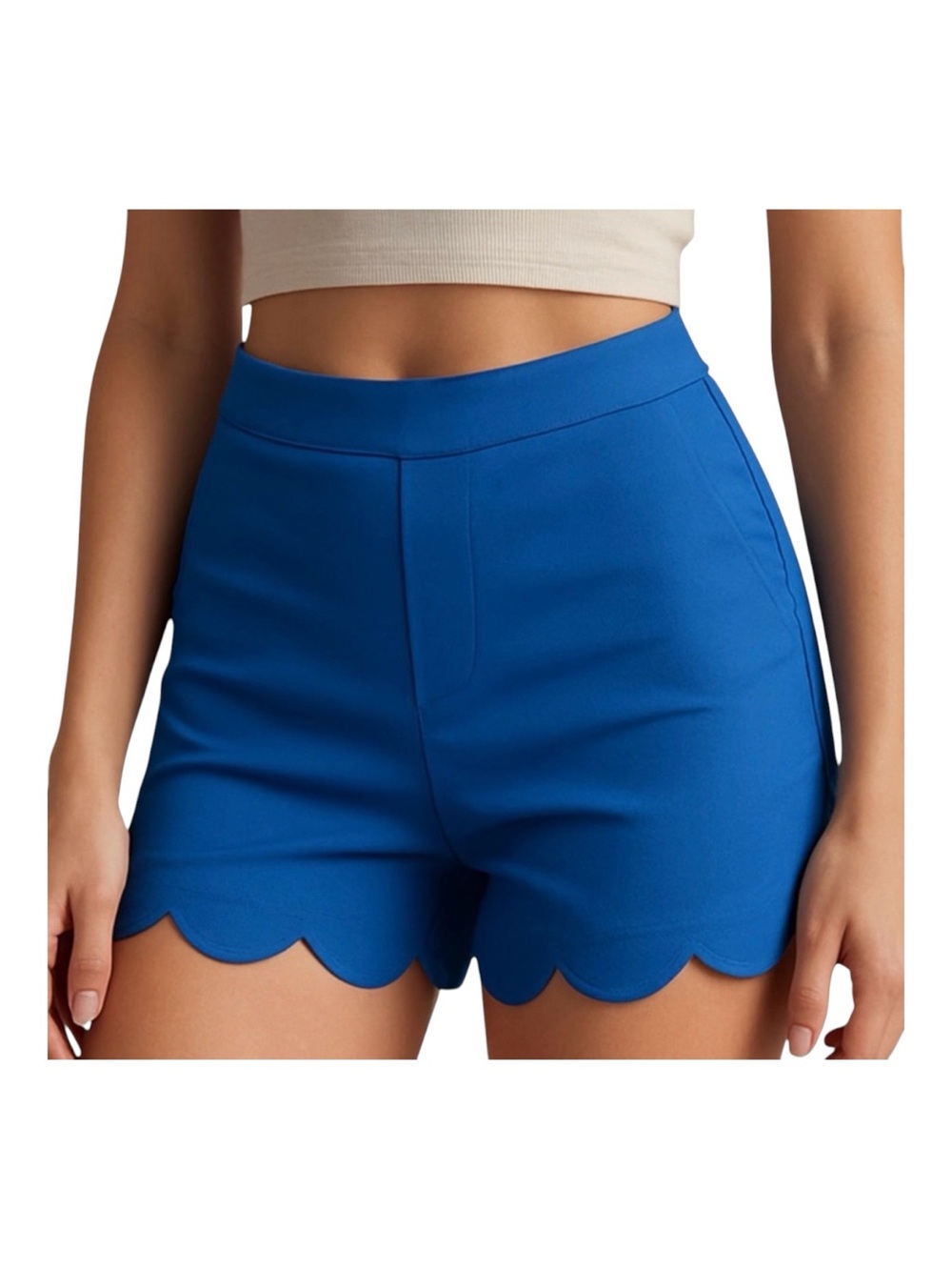 Iltm, I Love Tyler Madison Shorts, Scalloped Techno, blue, stretch Sz S NWTS 🇨🇦